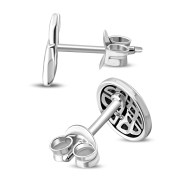 6pairs, Round Celtic Knot Stud Silver Earrings, ep297